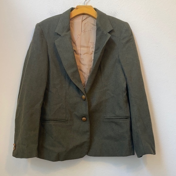 WOMENS OSCAR DE LA RENTA GREEN BLAZER - Picture 1 of 4